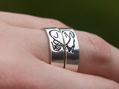 Pinky Promise Couple Ring Friendship Rings Matching Ring Set